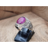 Echt zilveren ring met robijn